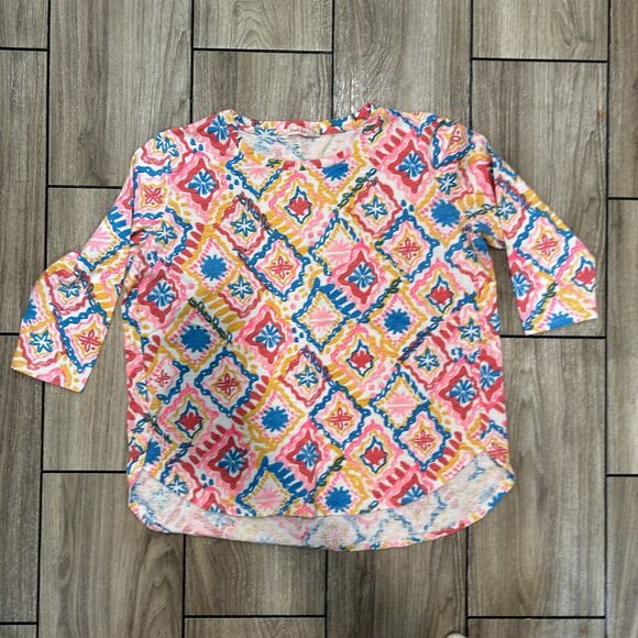 fresh produce Tops - Fresh Produce Womens Top XXL Bright Maximalist Art To Wear 100% Cotton Colorful